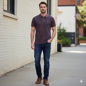 AllSaints Men’s Polo Shirt | Size Medium | Stylish & Classic